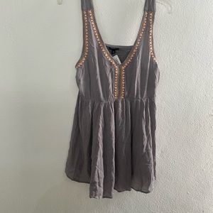 Tank top embroidered baby doll top